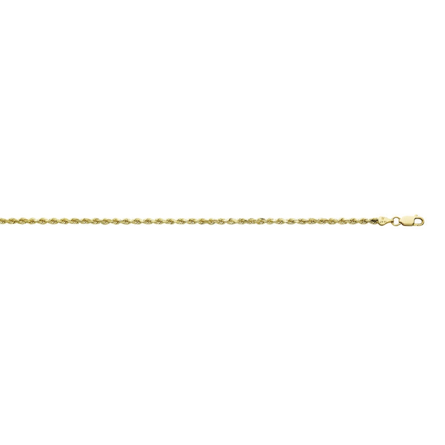 10K Yellow Gold 3.0mm Diamond Cut Rope