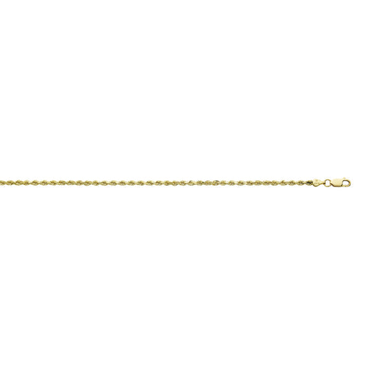 10K Yellow Gold 3.0mm Diamond Cut Rope