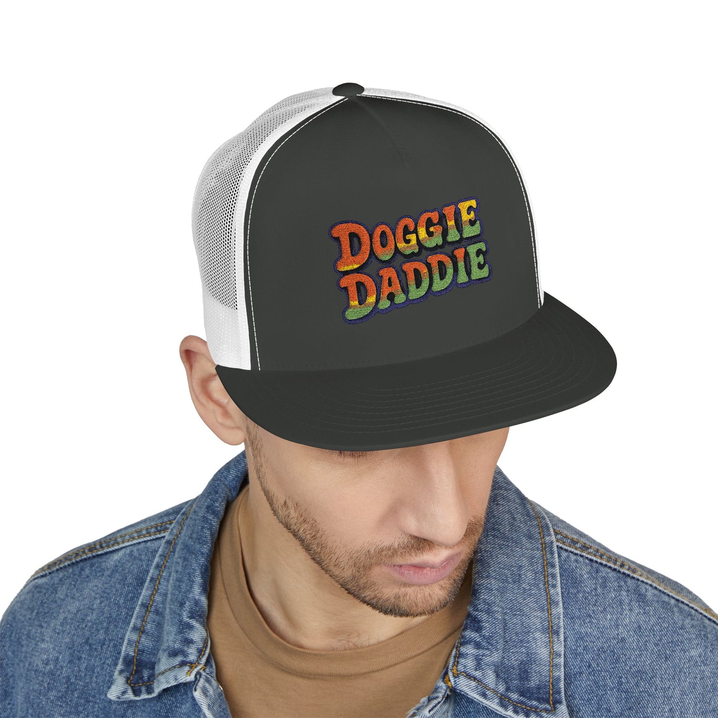 Doggie Daddie 5 Panel Embroided Trucker Cap