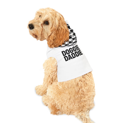 Houndstooth Designer Doggie Daddie Dog Hoodie/Sleevless Jacket