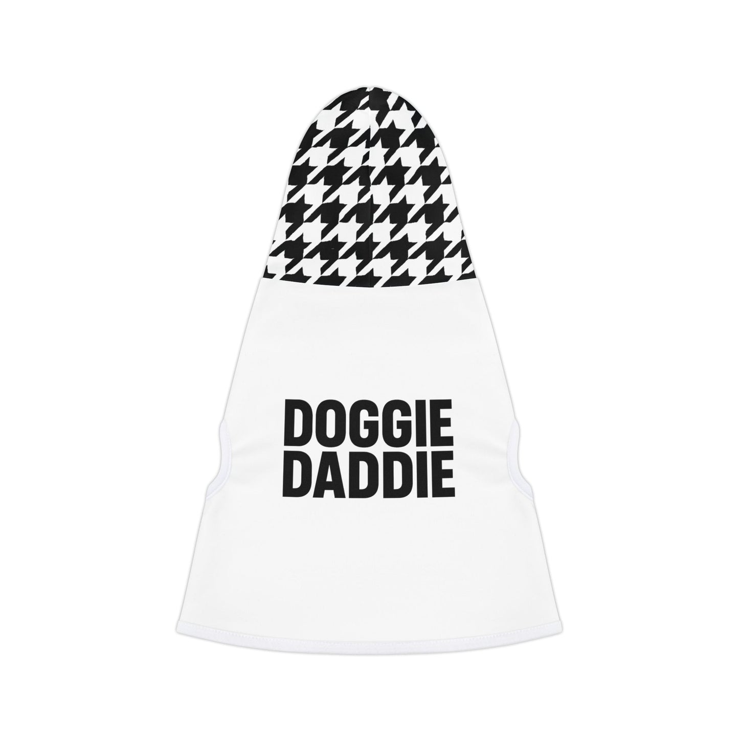 Houndstooth Designer Doggie Daddie Dog Hoodie/Sleevless Jacket