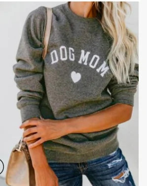 DOG MOM Print Sweatshirt